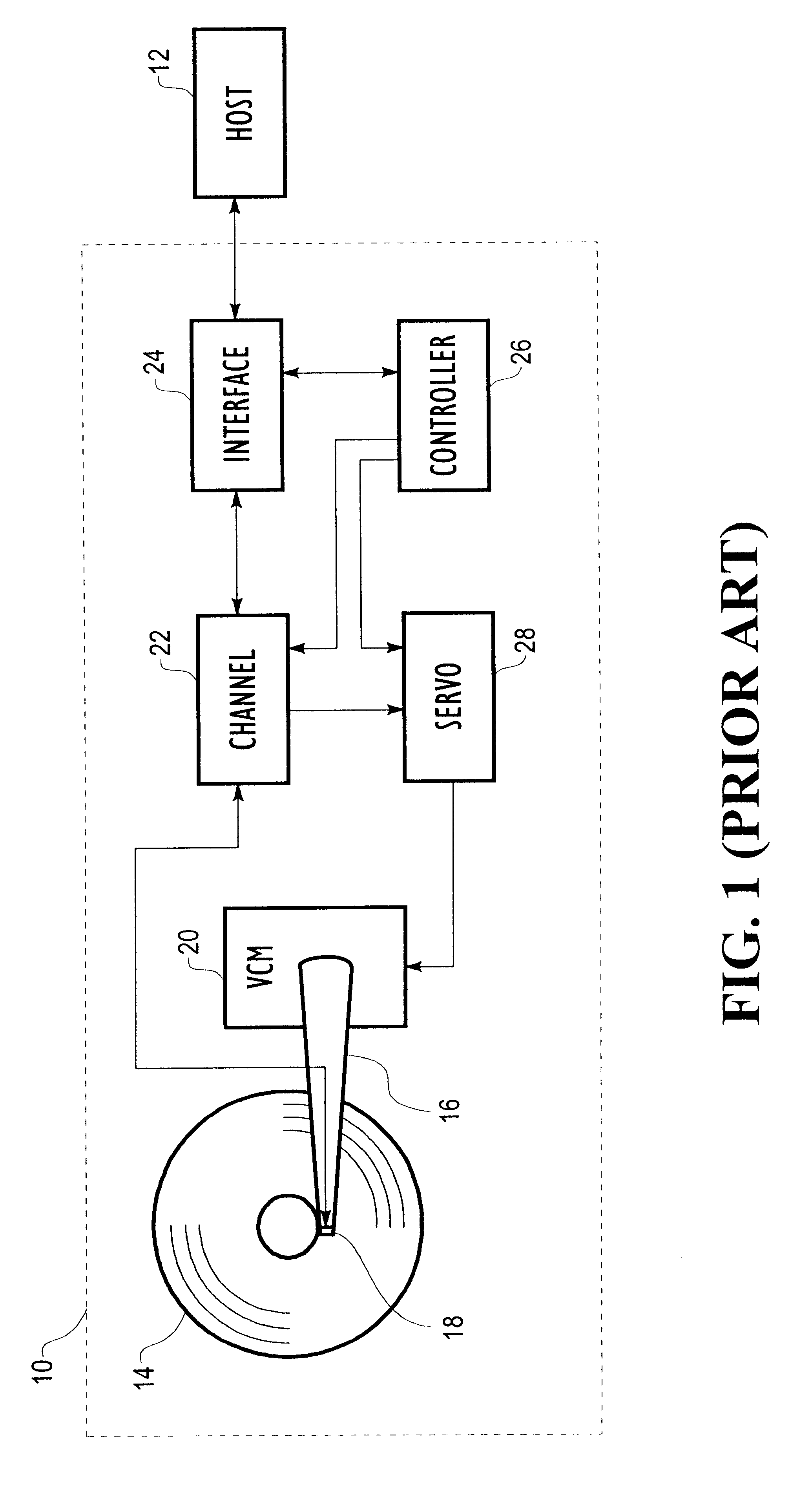 Disk drive which detects head flying height using first and second non-overlapping data patterns with different frequencies