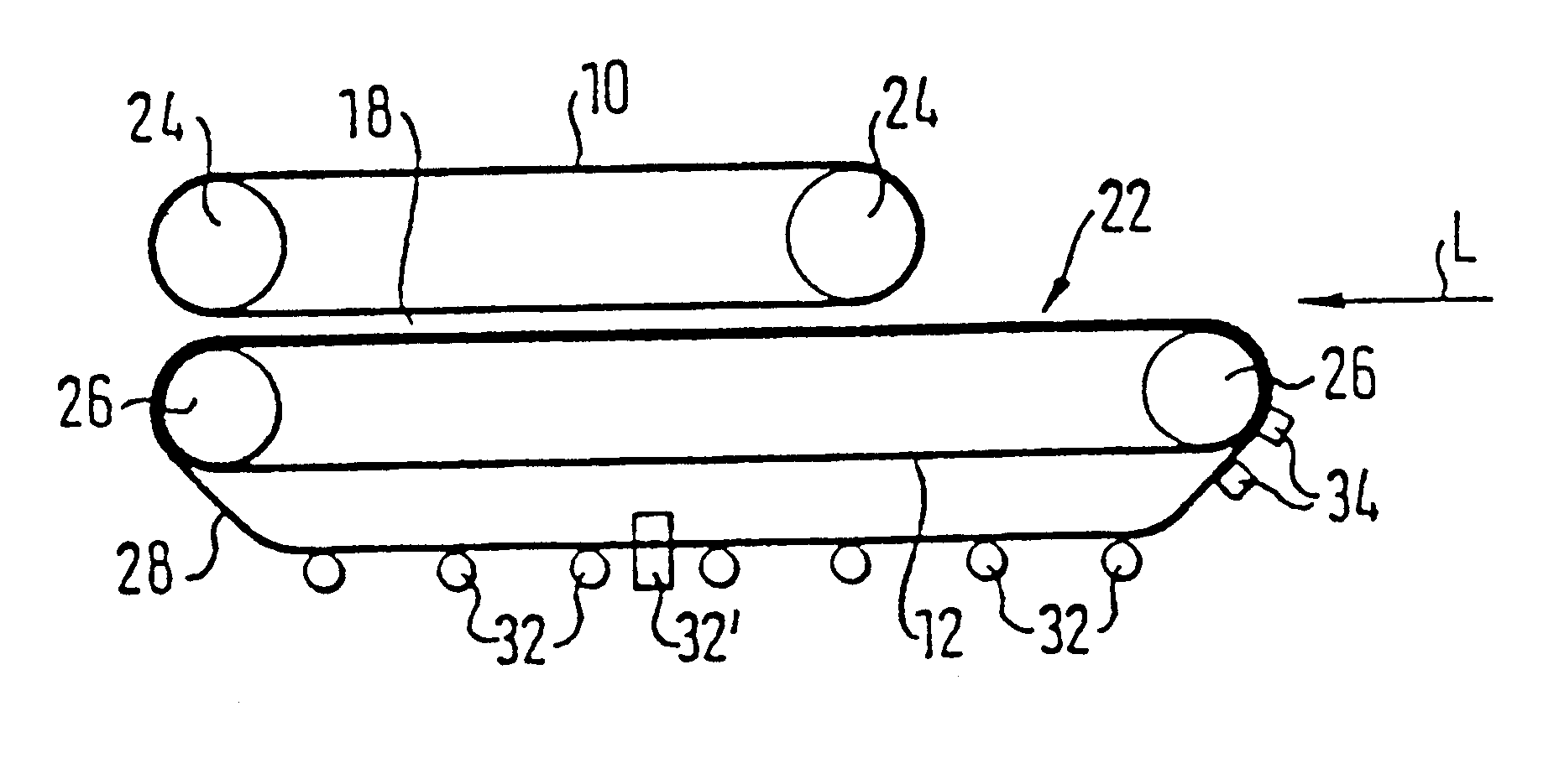 Device for continuous production of plate-shaped products
