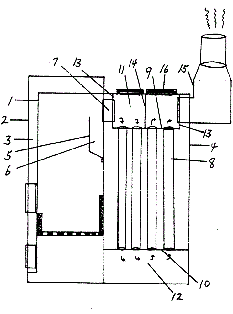 Horizontal hot water boiler