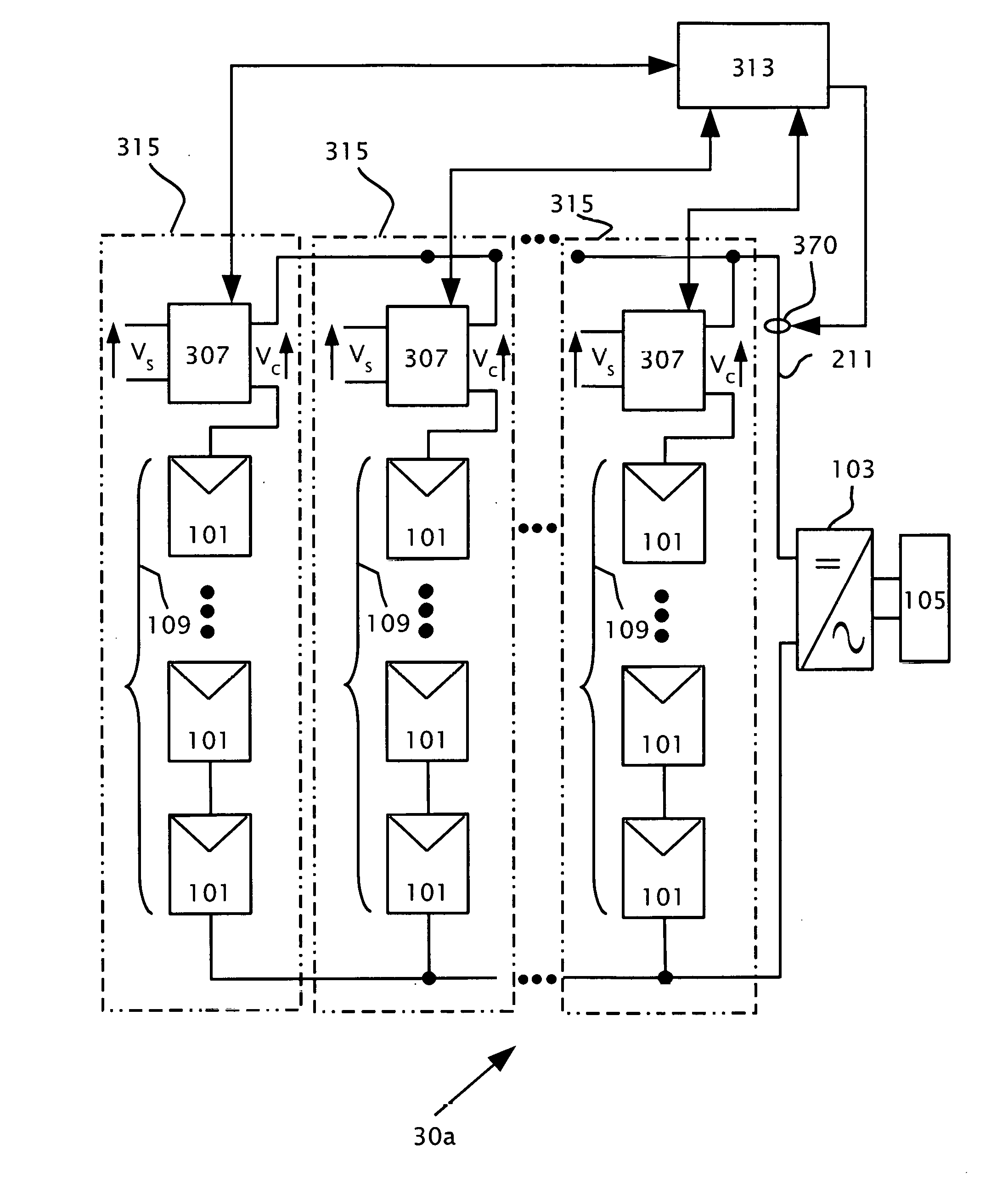 Maximized Power in a Photovoltaic Distributed Power System