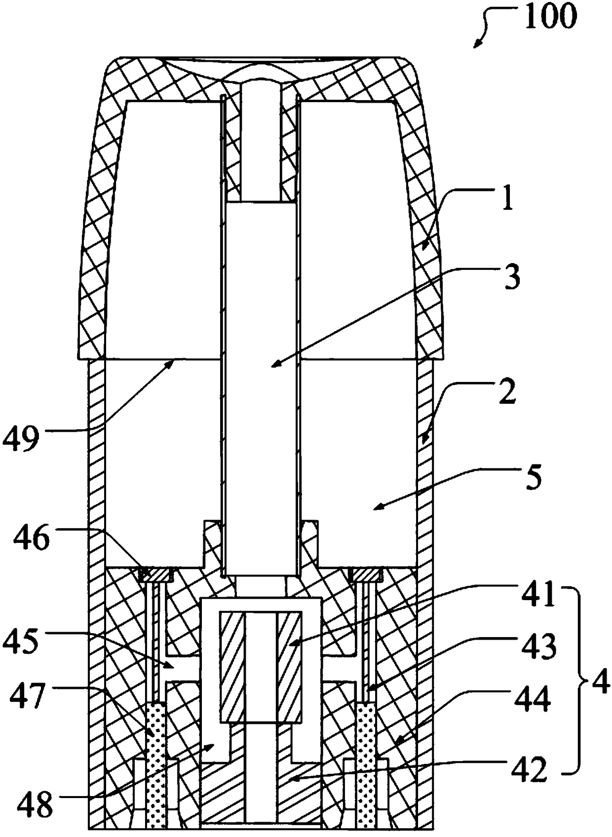 Closed-type atomizer for electronic cigarette and production method of closed-type atomizer