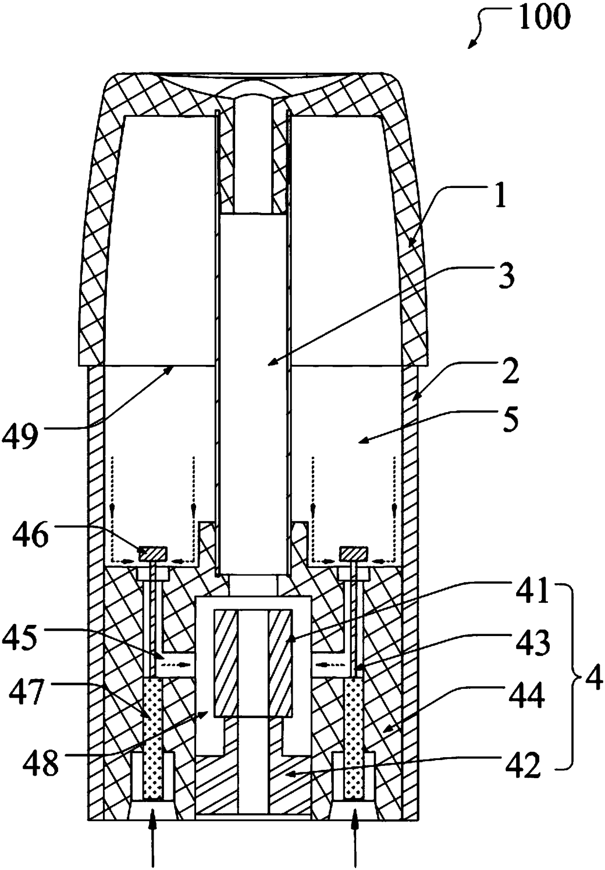 Closed-type atomizer for electronic cigarette and production method of closed-type atomizer