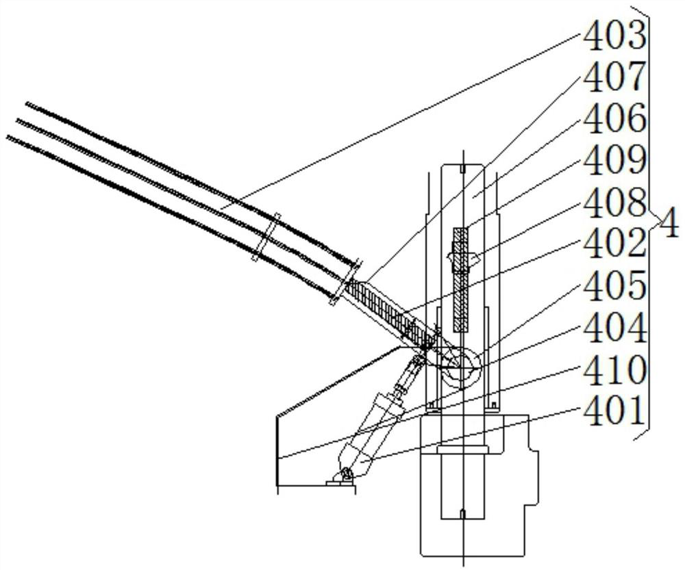 A lift-opening-mold-closing transmission structure for cold heading equipment