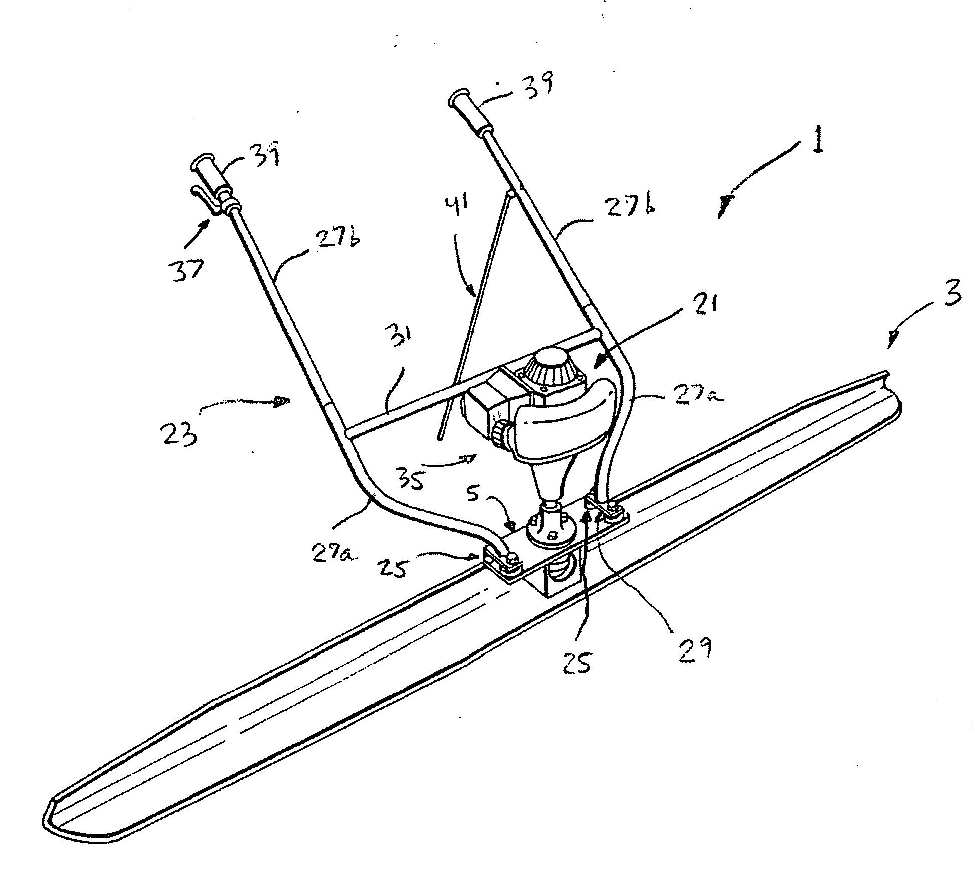 Leveling blade, vibrating screed including the blade, and kit for assembling the same