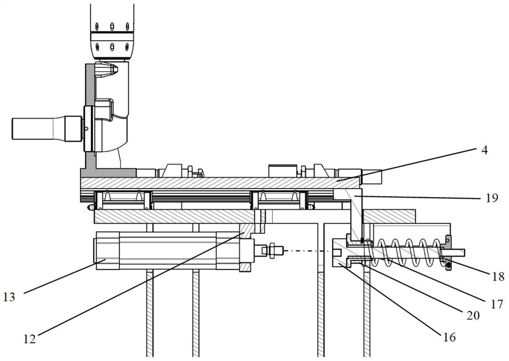 Axially telescopic automatic tightening mechanism