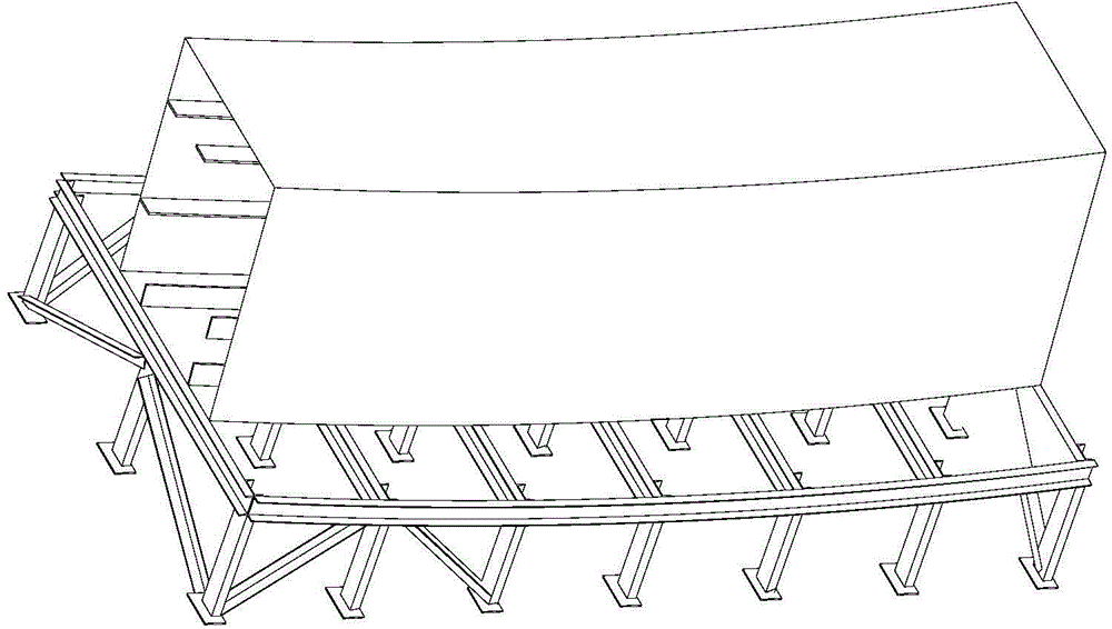 Overall horizontal assembly method for box-type steel arched girder