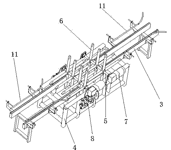 Under beam device used for irradiation processing accelerator and capable of automatically turning over goods