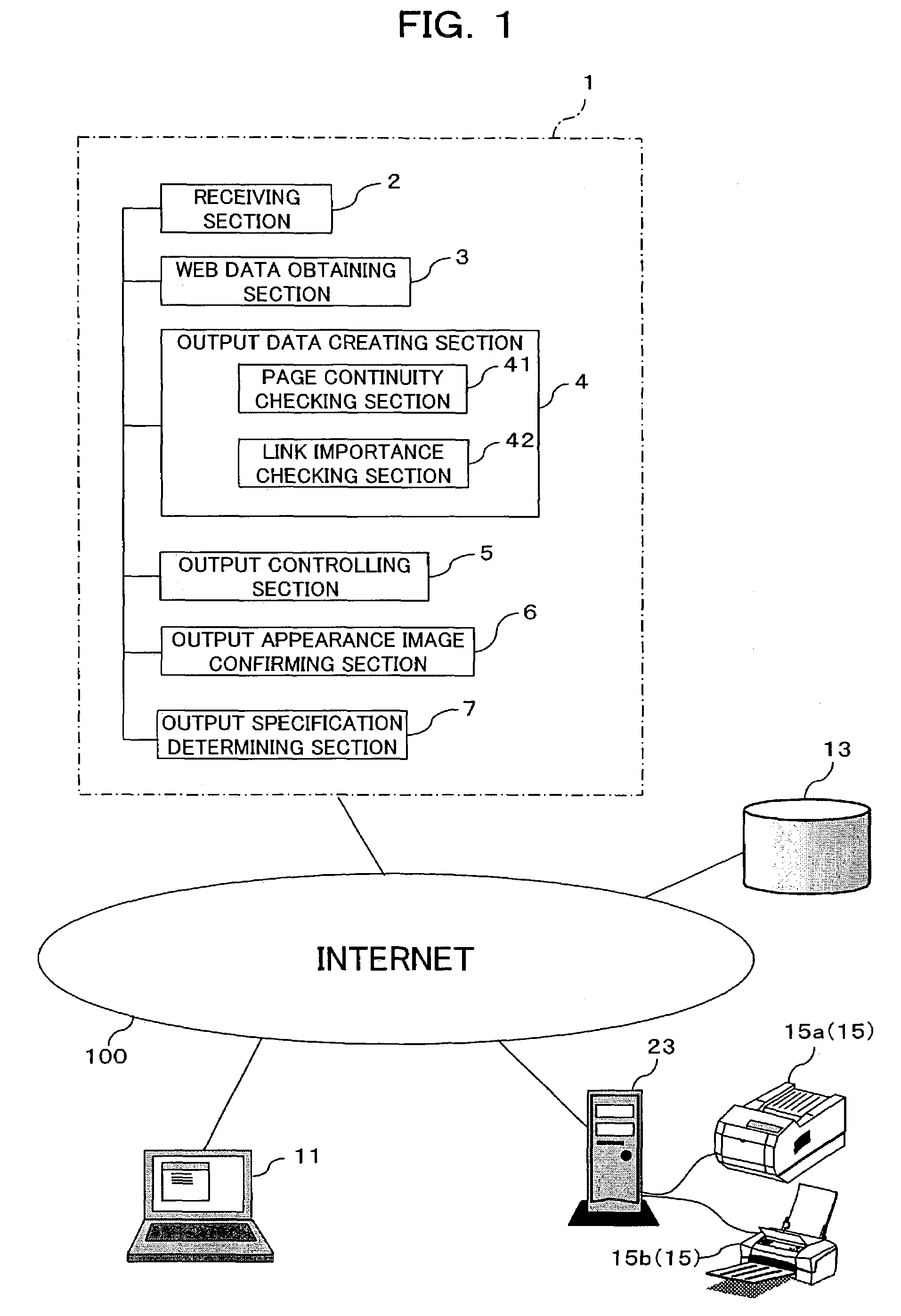 Apparatus for controlling outputting of web data and method for outputting web data