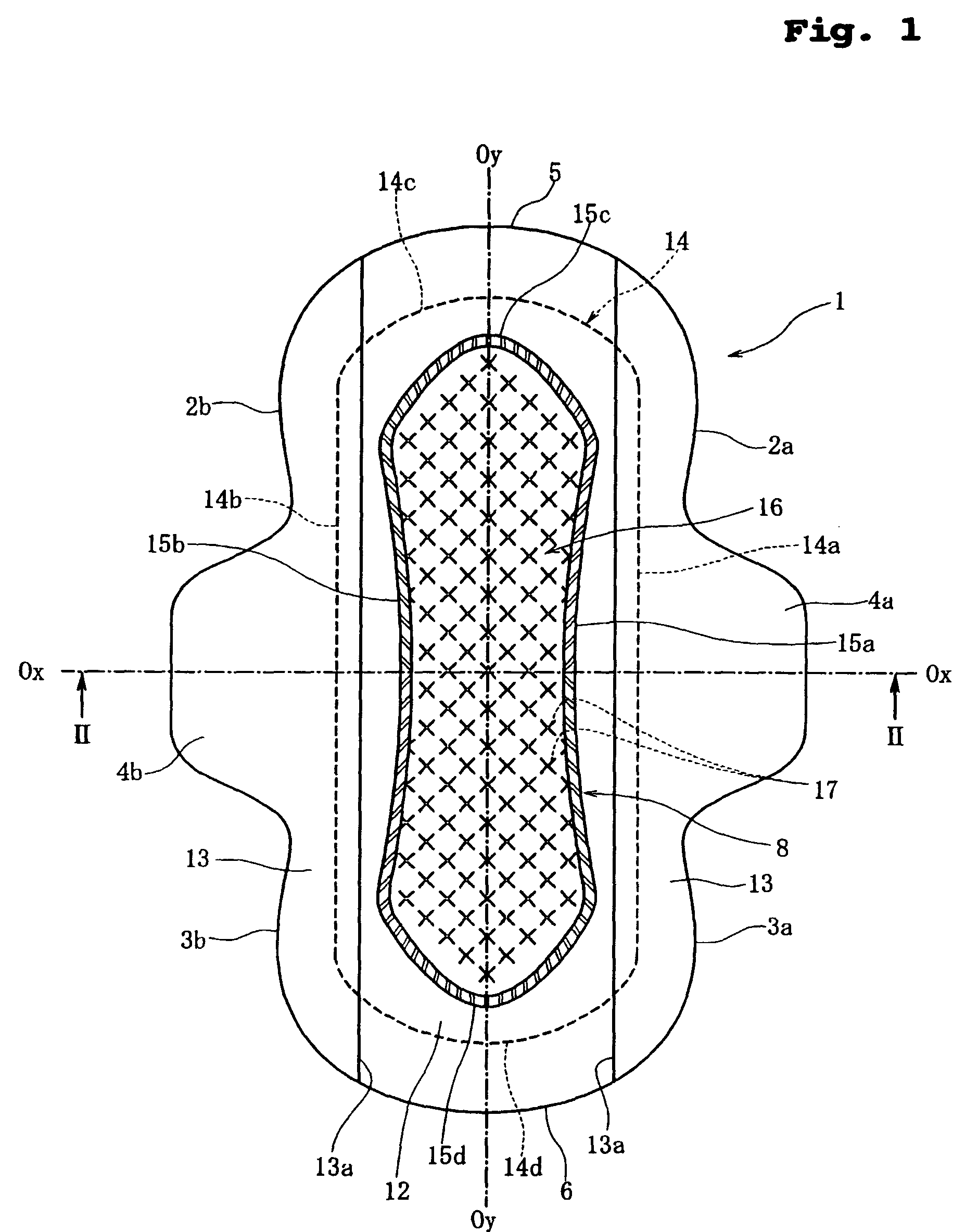 Sanitary napkin having a low stiffness region and incisions