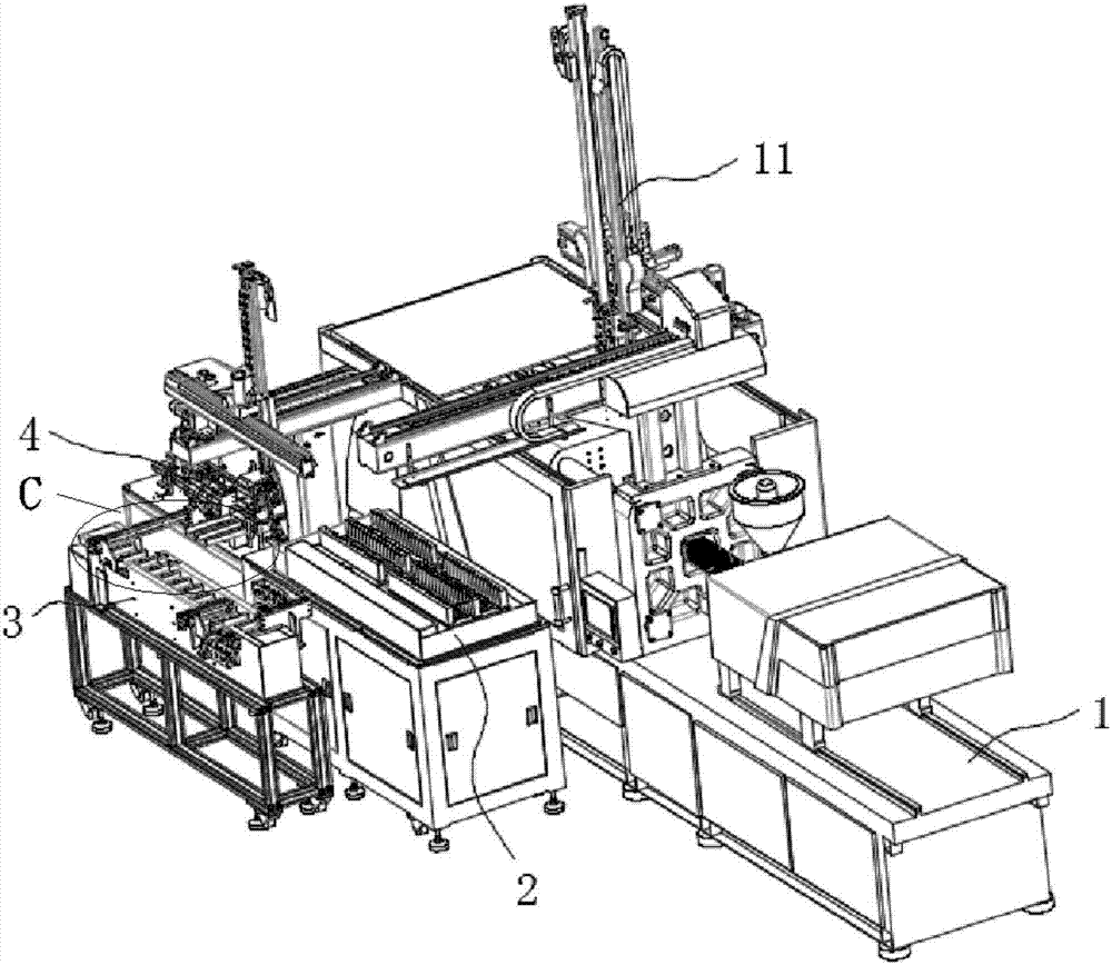 Automatic production method and production system of tableware injection molding packaging