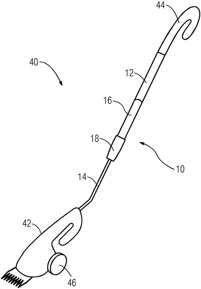 Telescopic rod, in particular for a handheld device