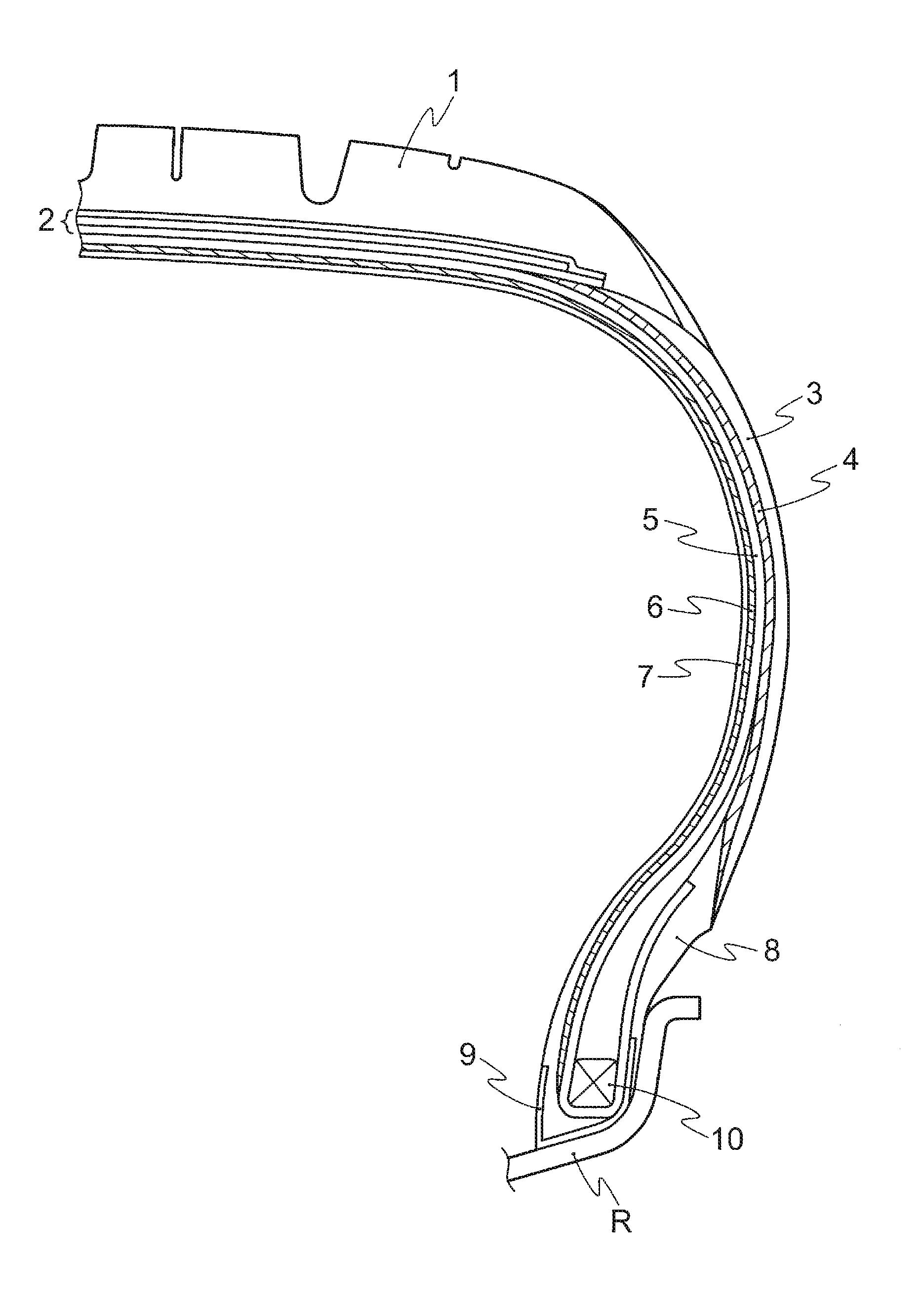 Rubber composition for insulation of tire and tire using same