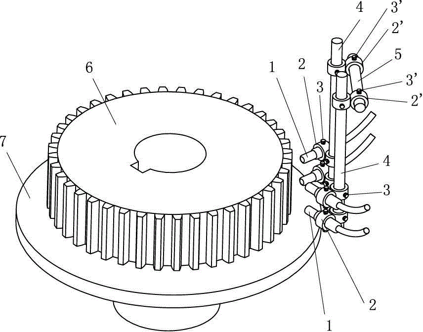 Gear tooth surface shot peening device and method