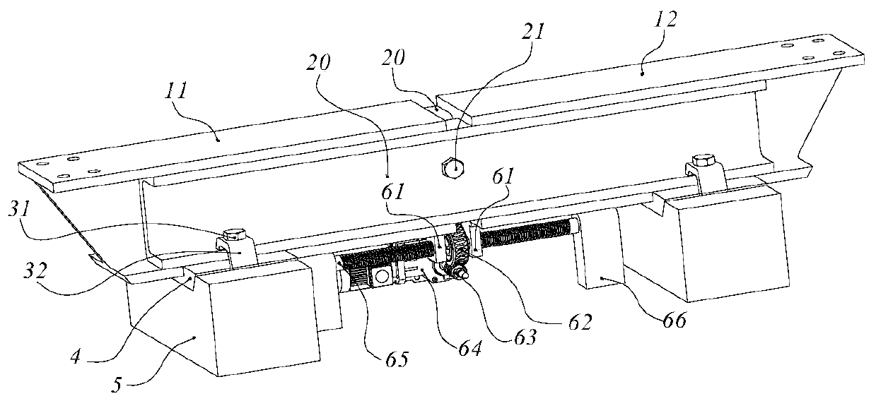 Medium-low speed maglev variable-gauge track structure capable of being quickly adjusted