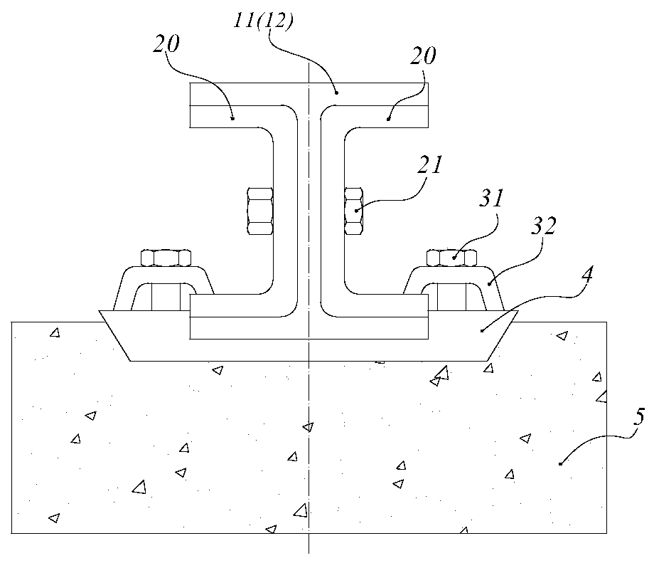 Medium-low speed maglev variable-gauge track structure capable of being quickly adjusted