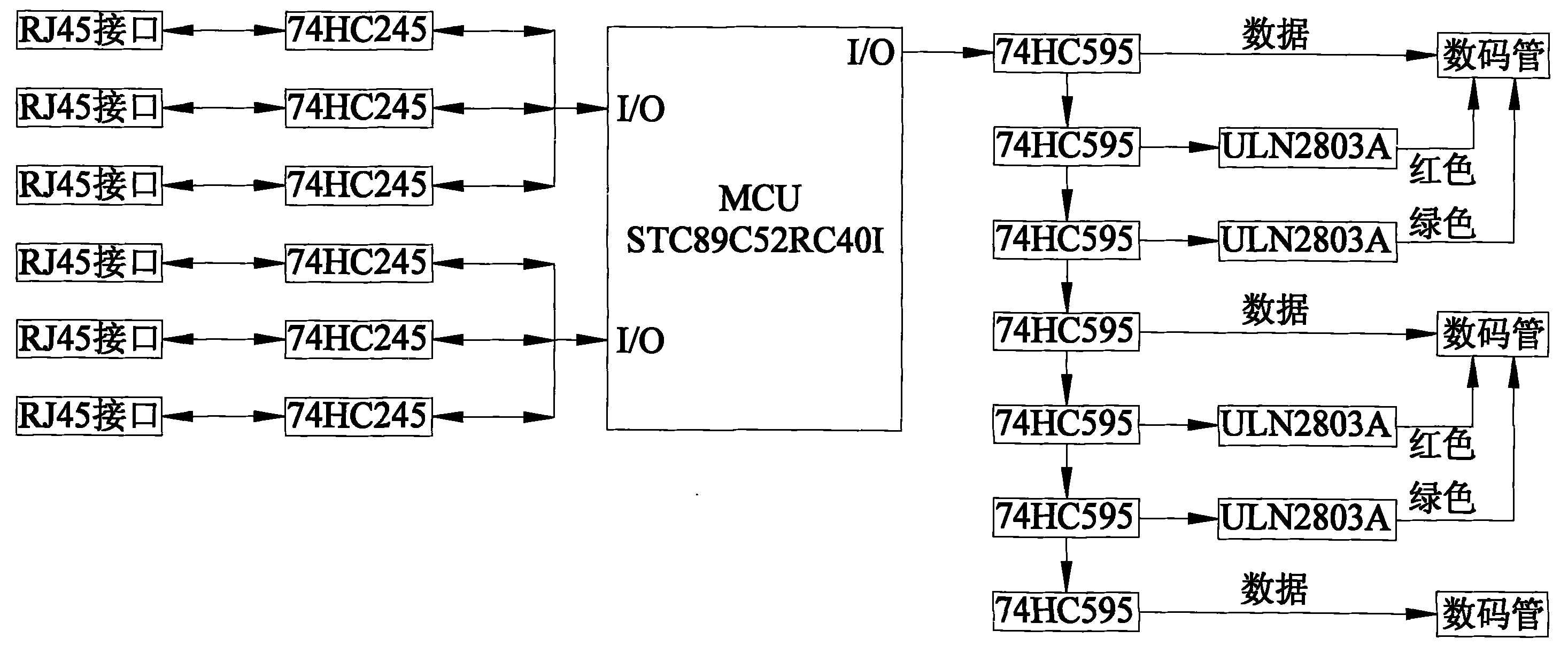 Digital display twisted-pair termination detecting device