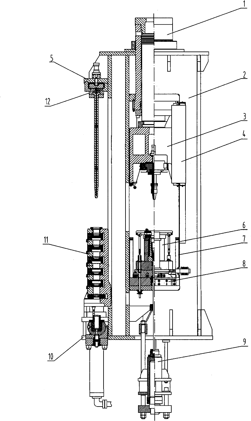 Combined oil press with stander shared by punching and stretching