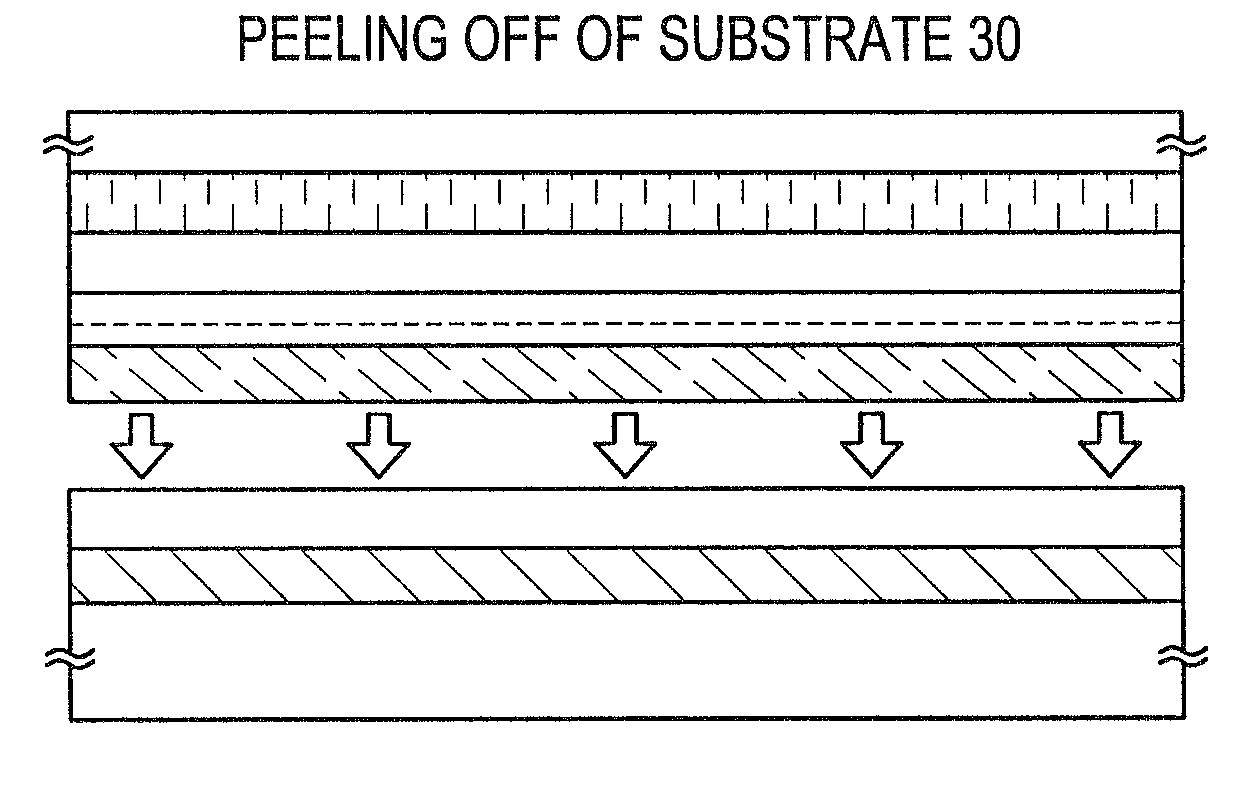 Semiconductor device and peeling off method and method of manufacturing semiconductor device