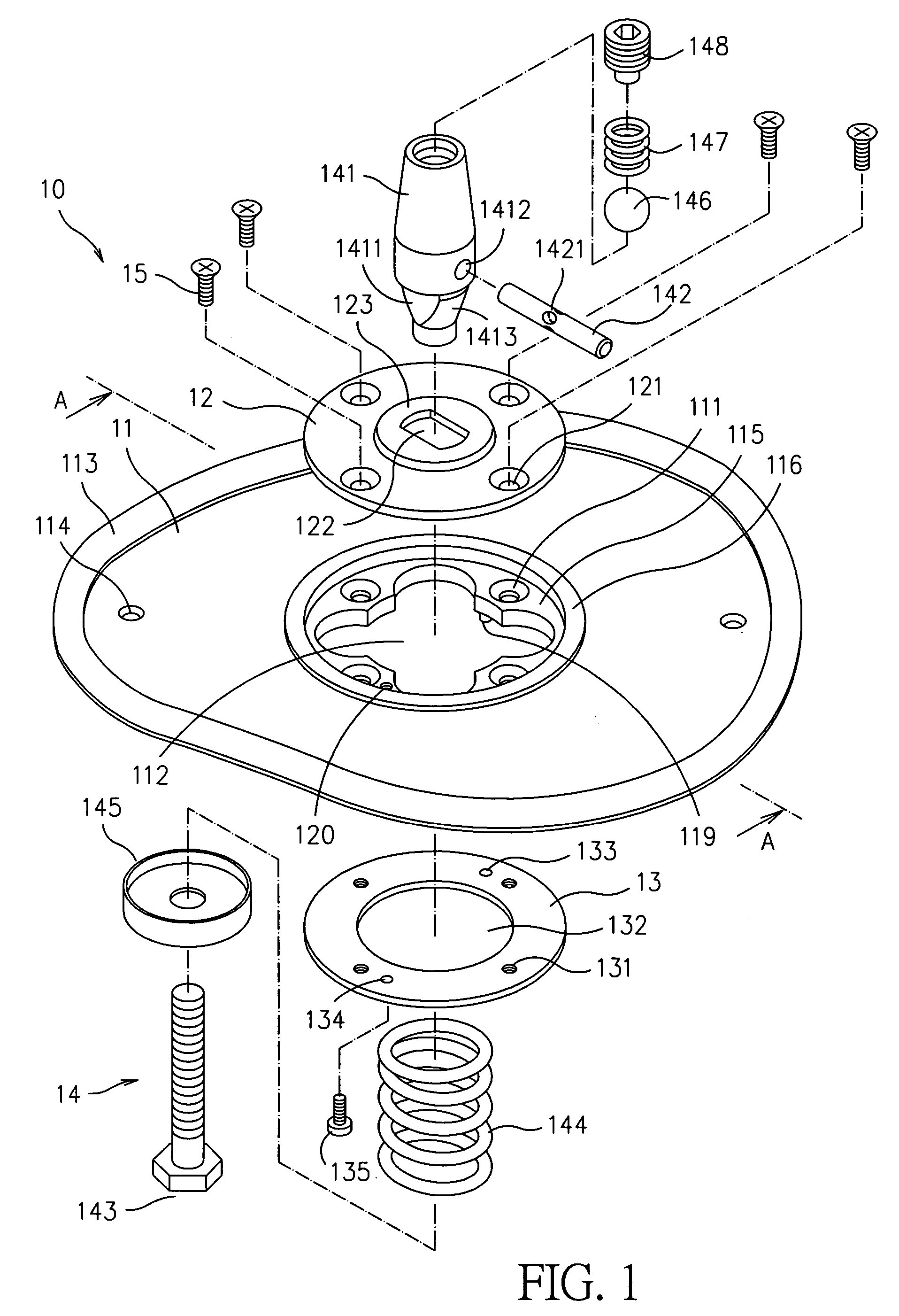 Coupling device for an artificial model
