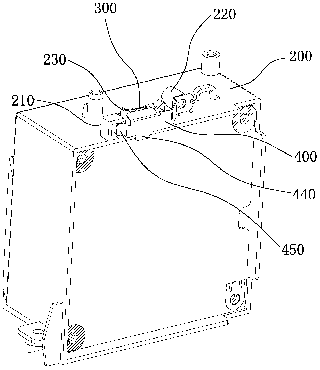 Projector lamp switch protection structure