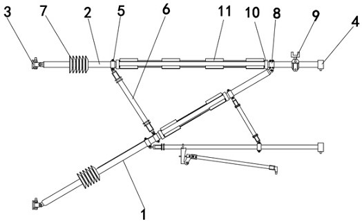 Composite material insulation cantilever supporting device structure