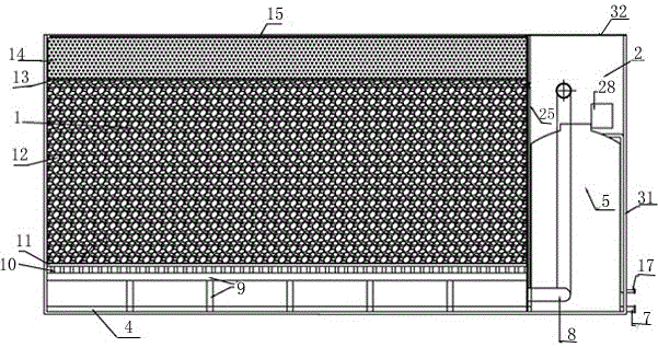 Biological filter device for purifying foul gas and volatile organic compounds