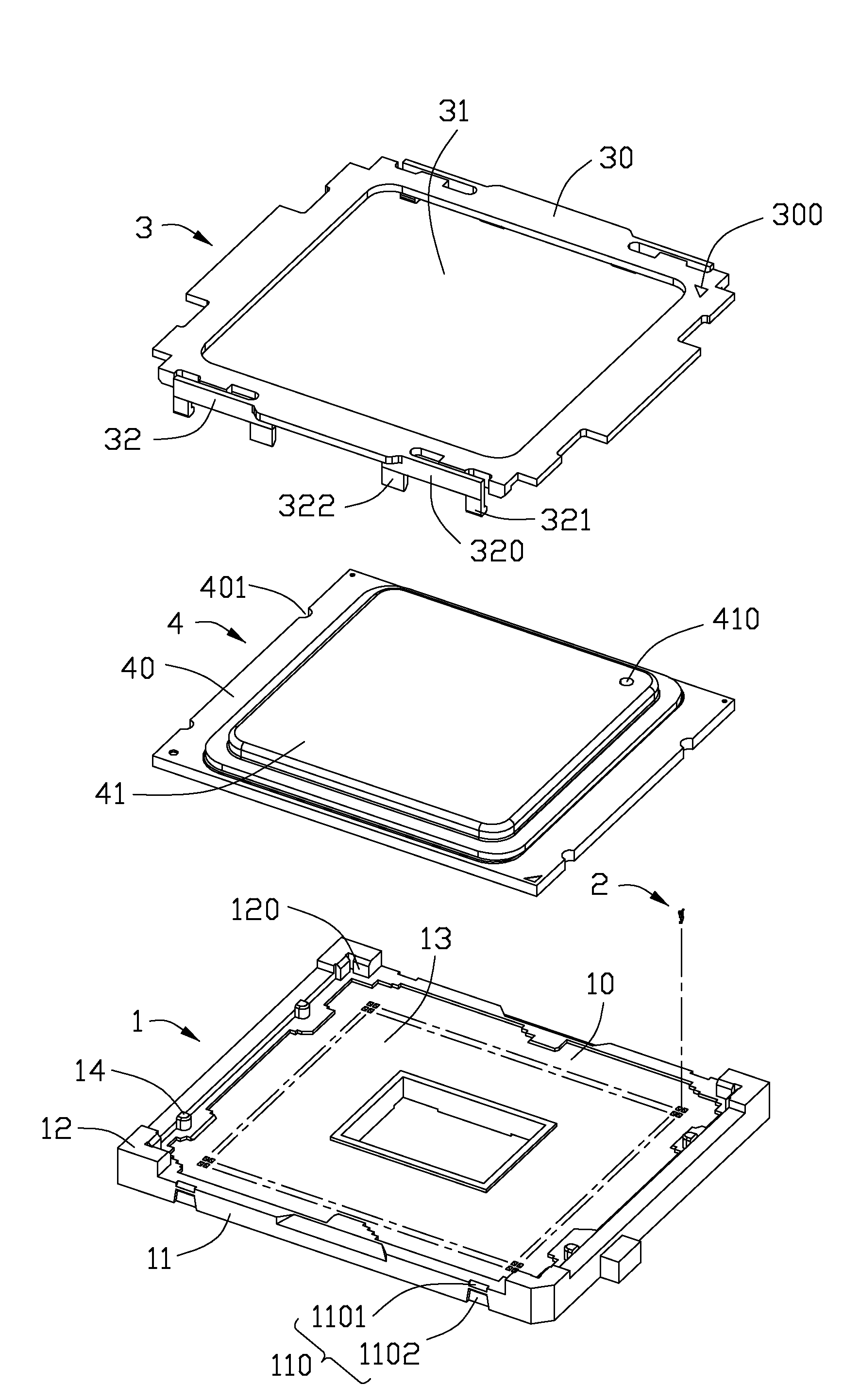 Electrical connector with carrier frame loading electronic package