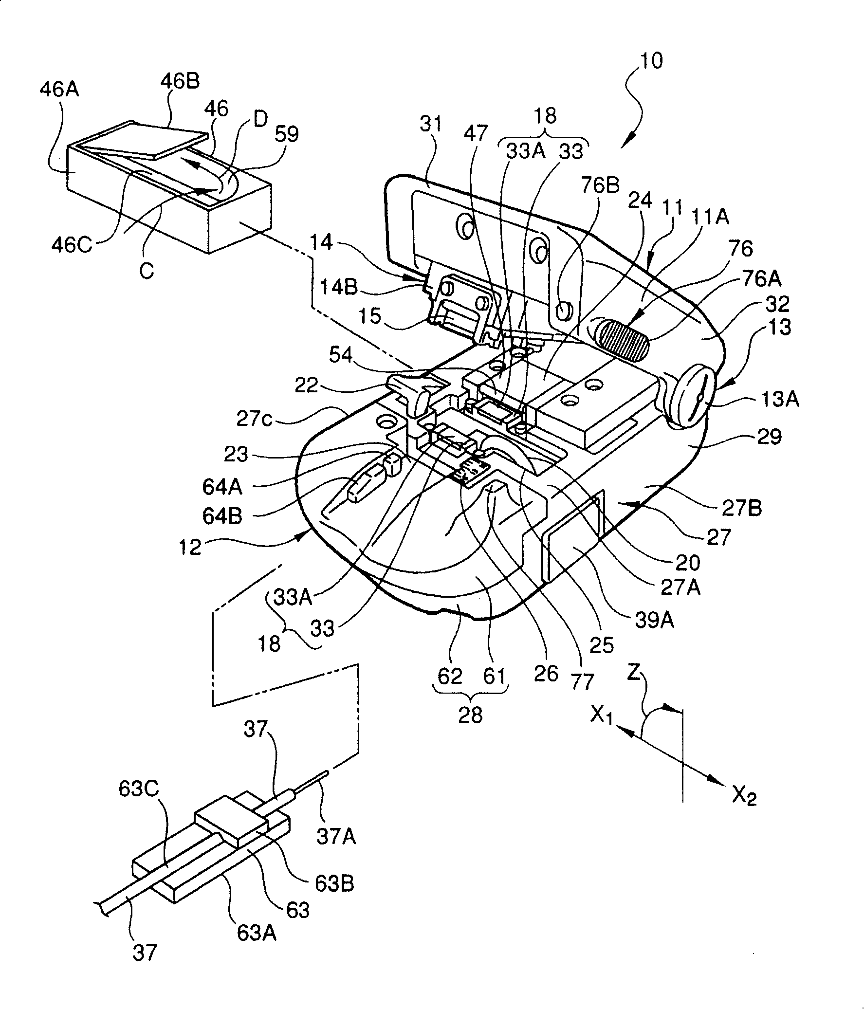 Optical fiber cutting apparatus