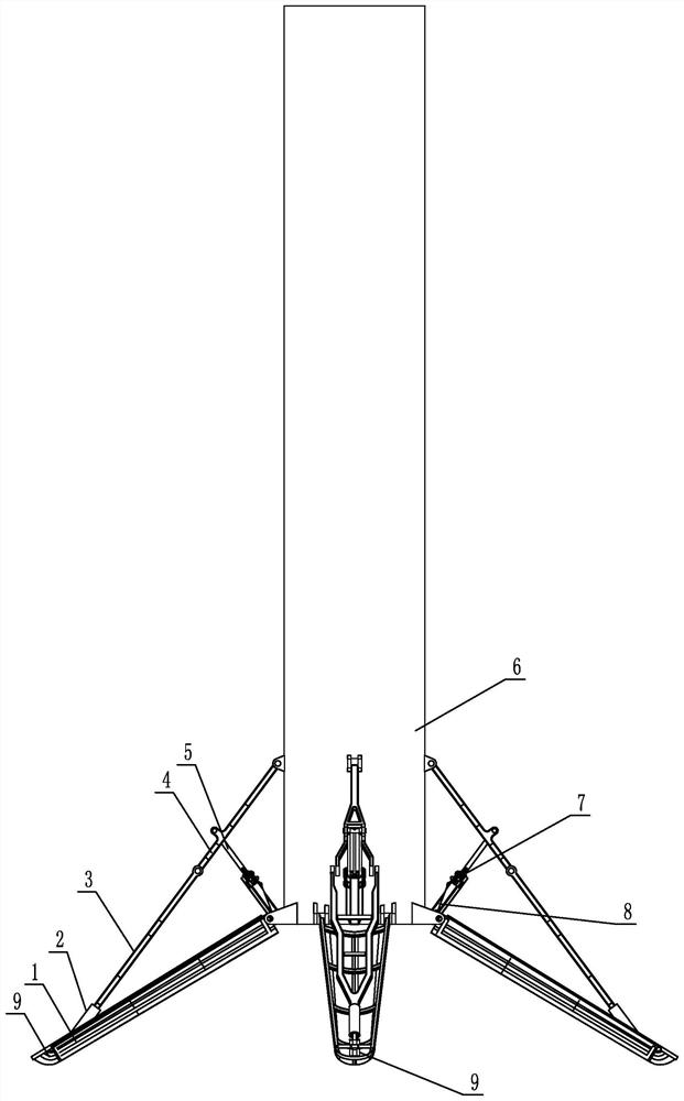 A landing support mechanism for a pneumatically deployable, retractable and repeatable carrier