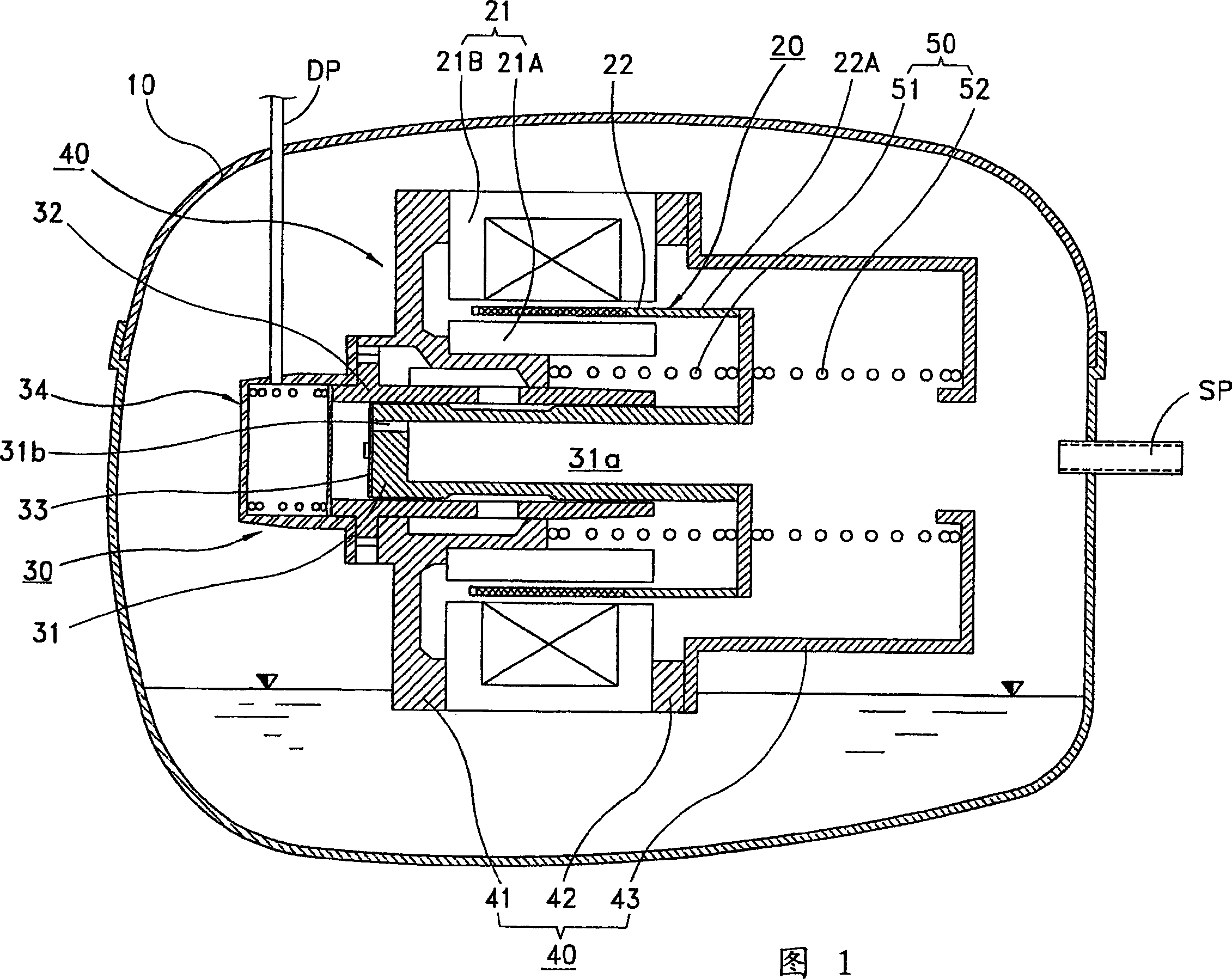 Spring cupport structure for reciprocating compressor
