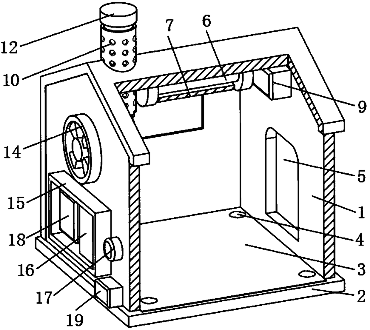 A cat house capable of deodorizing and insect repelling
