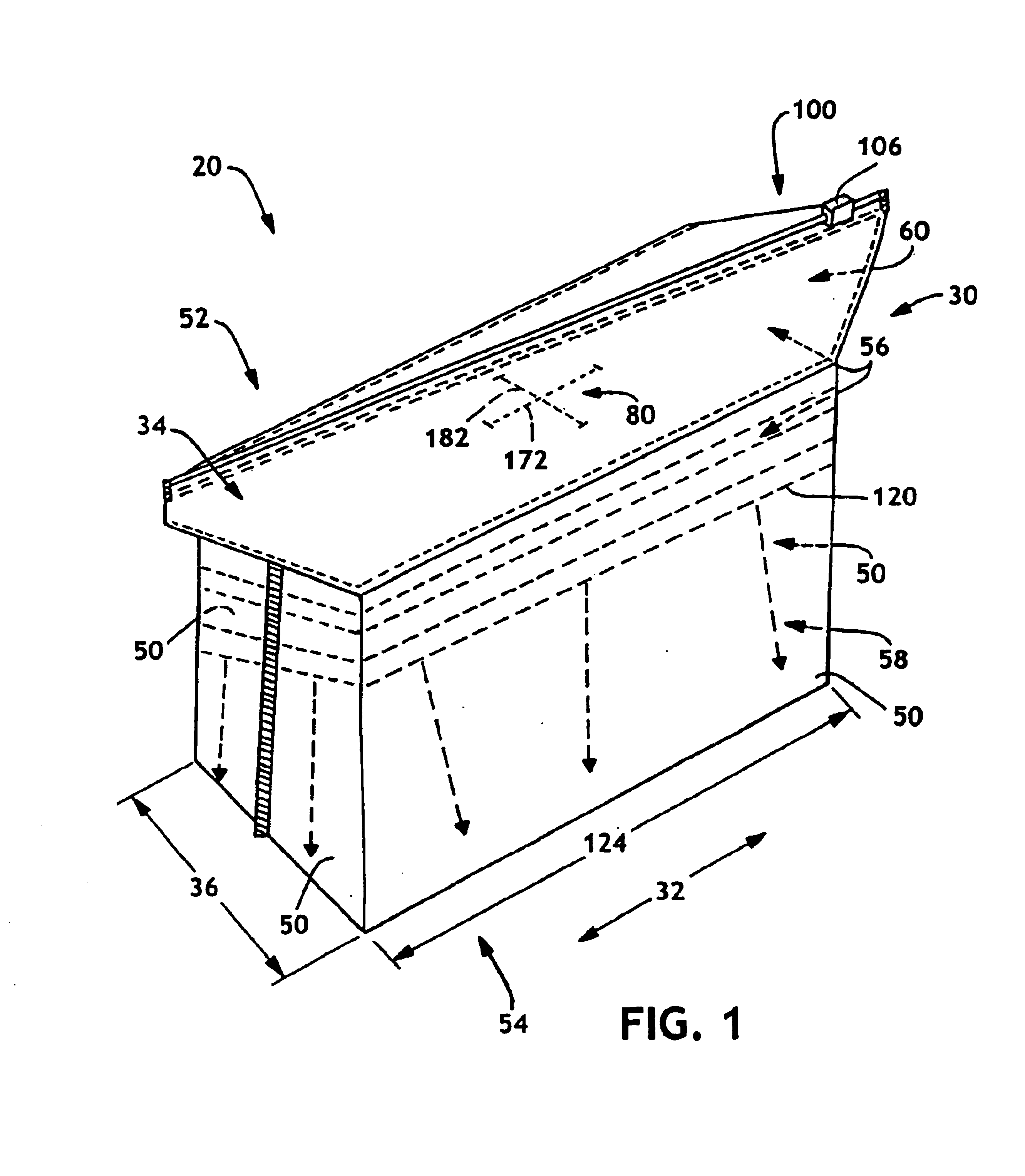 Multiple layer baffle structure for dispenser for wipes