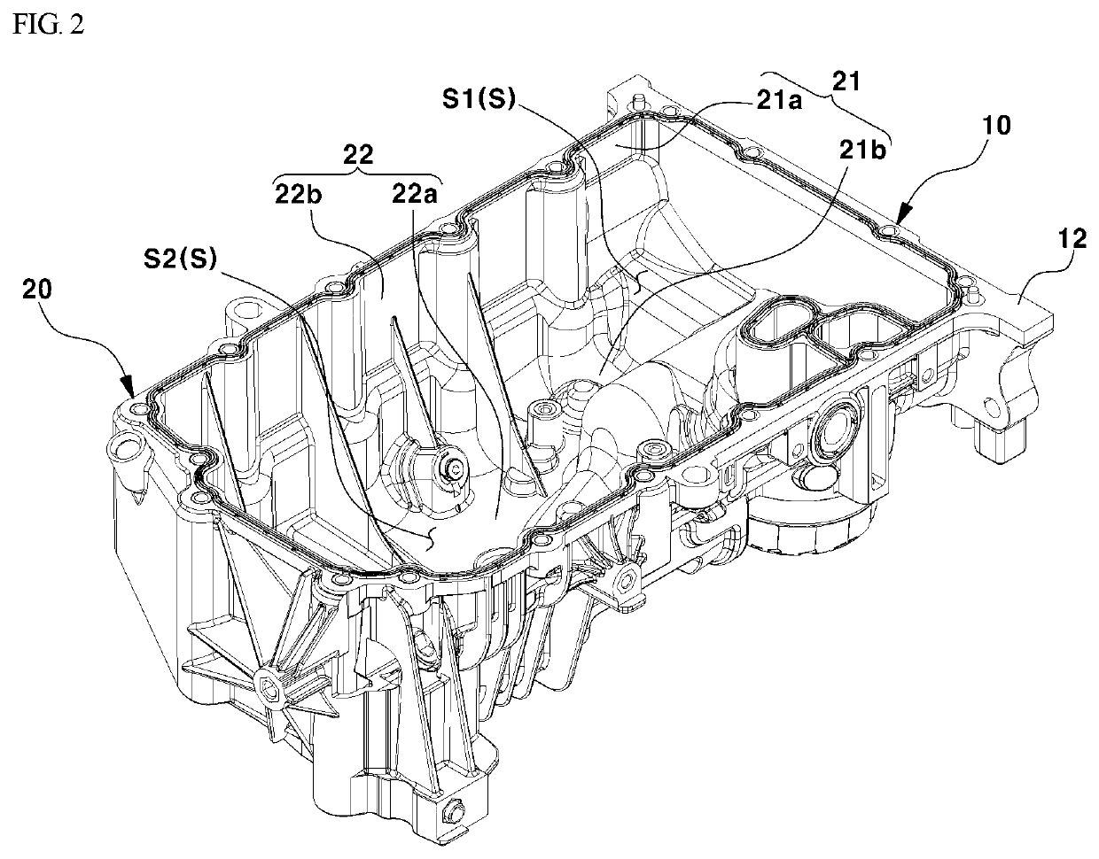 Hybrid oil pan for vehicle