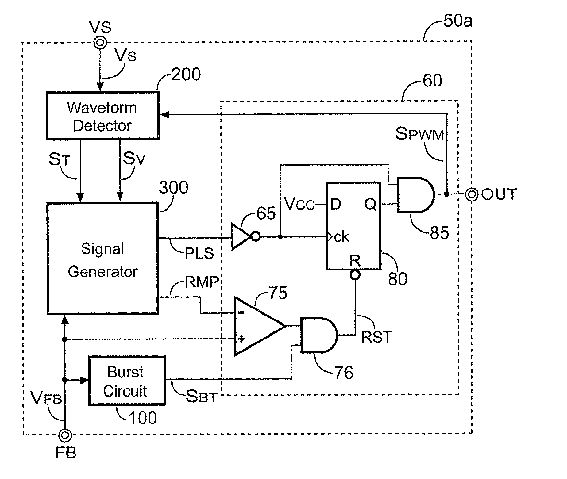 Switching controller with valley-lock switching and limited maximum frequency for quasi-resonant power converters