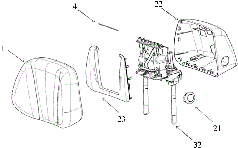 Automobile seat headrest
