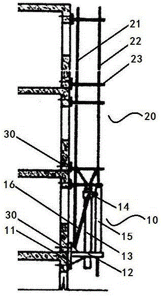 A hydraulic lifting type construction scaffold