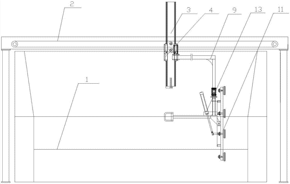 Glass feeding and discharging device for glass edge grinding machine