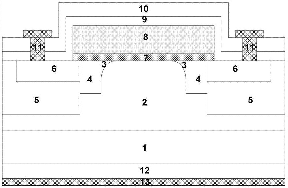 A power device with improved diffusion region morphology and its manufacturing method