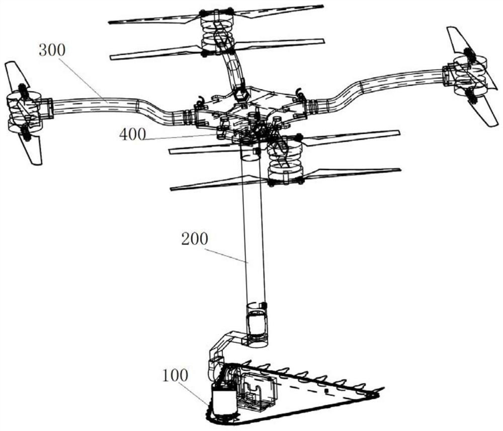 Pruning device for ultrahigh branches below power transmission line