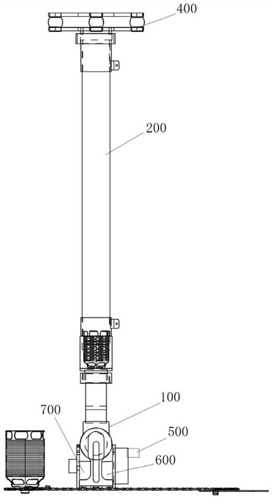 Pruning device for ultrahigh branches below power transmission line