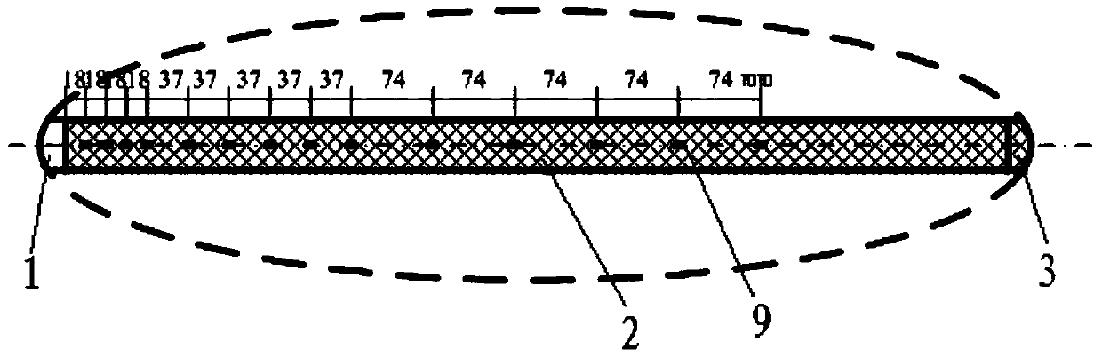 Measuring device and measurement method for stress wave attenuation law of quasi-brittle materials under explosion