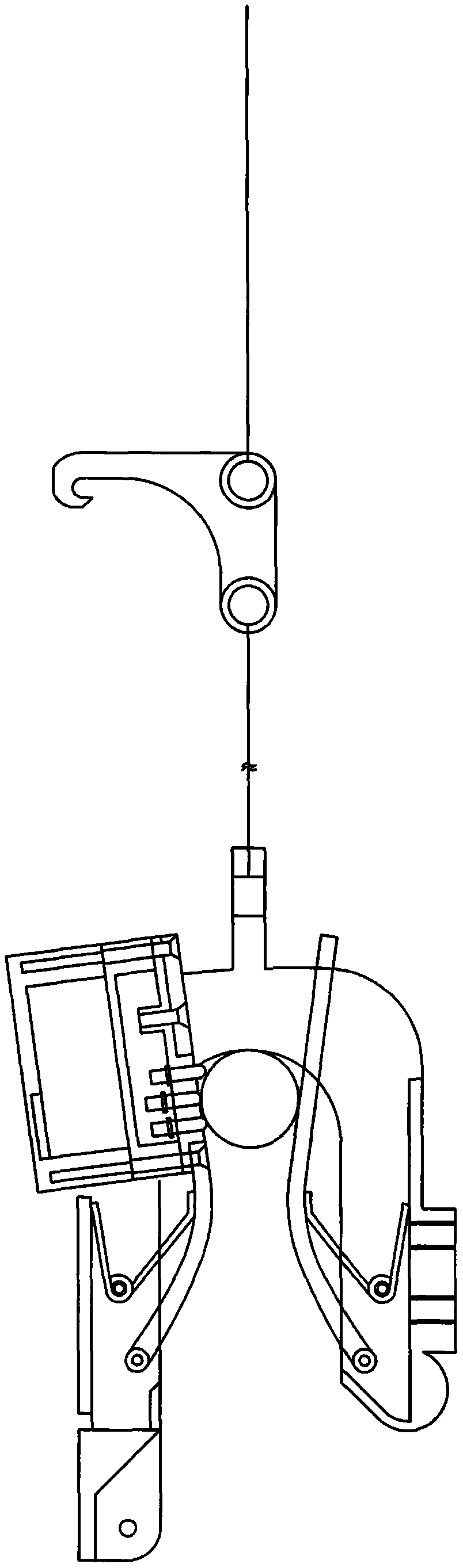 Throwing-hanging type grounding hook with monitoring function