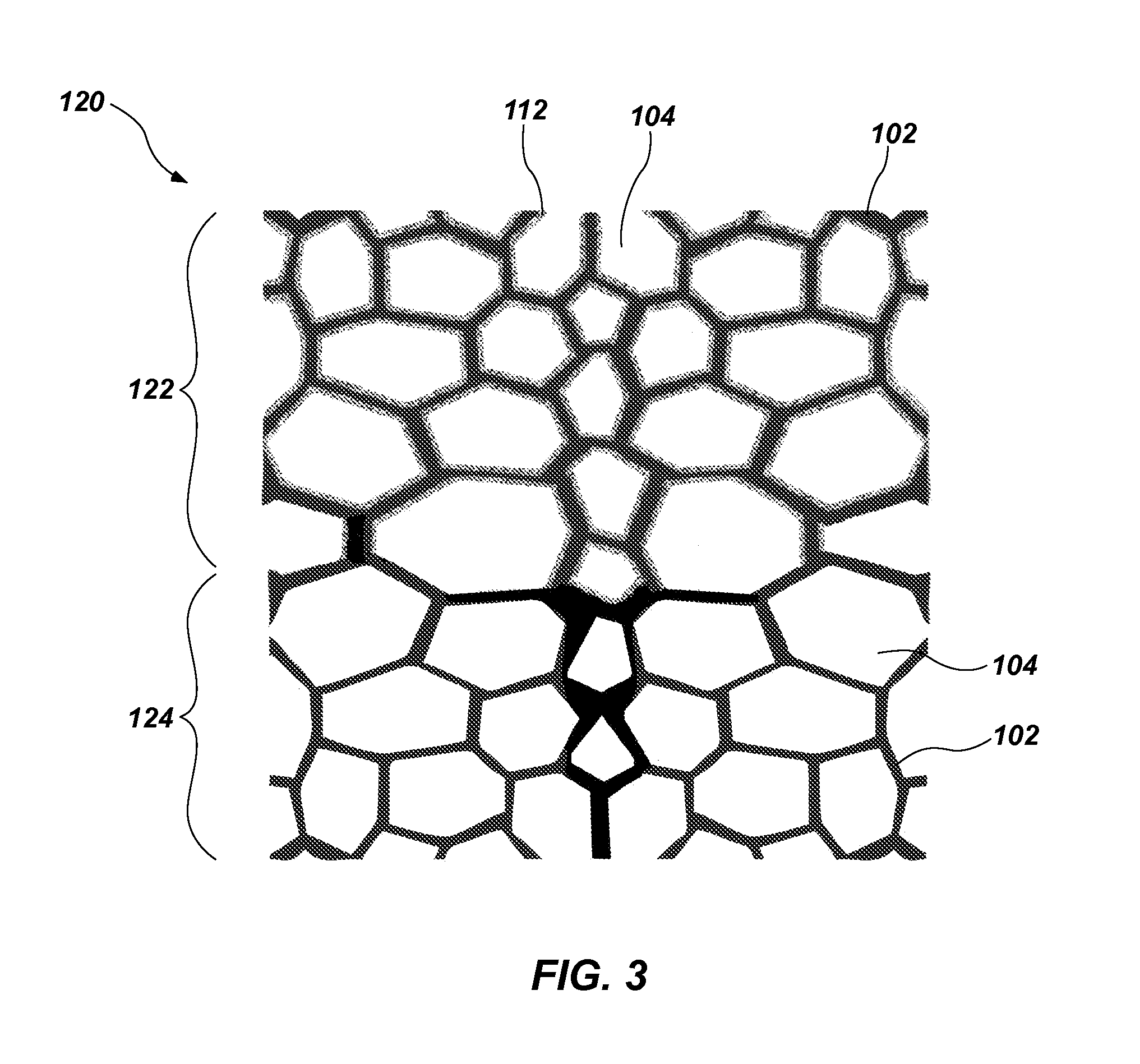 Cushioning elements comprising elastomeric material and methods of forming same