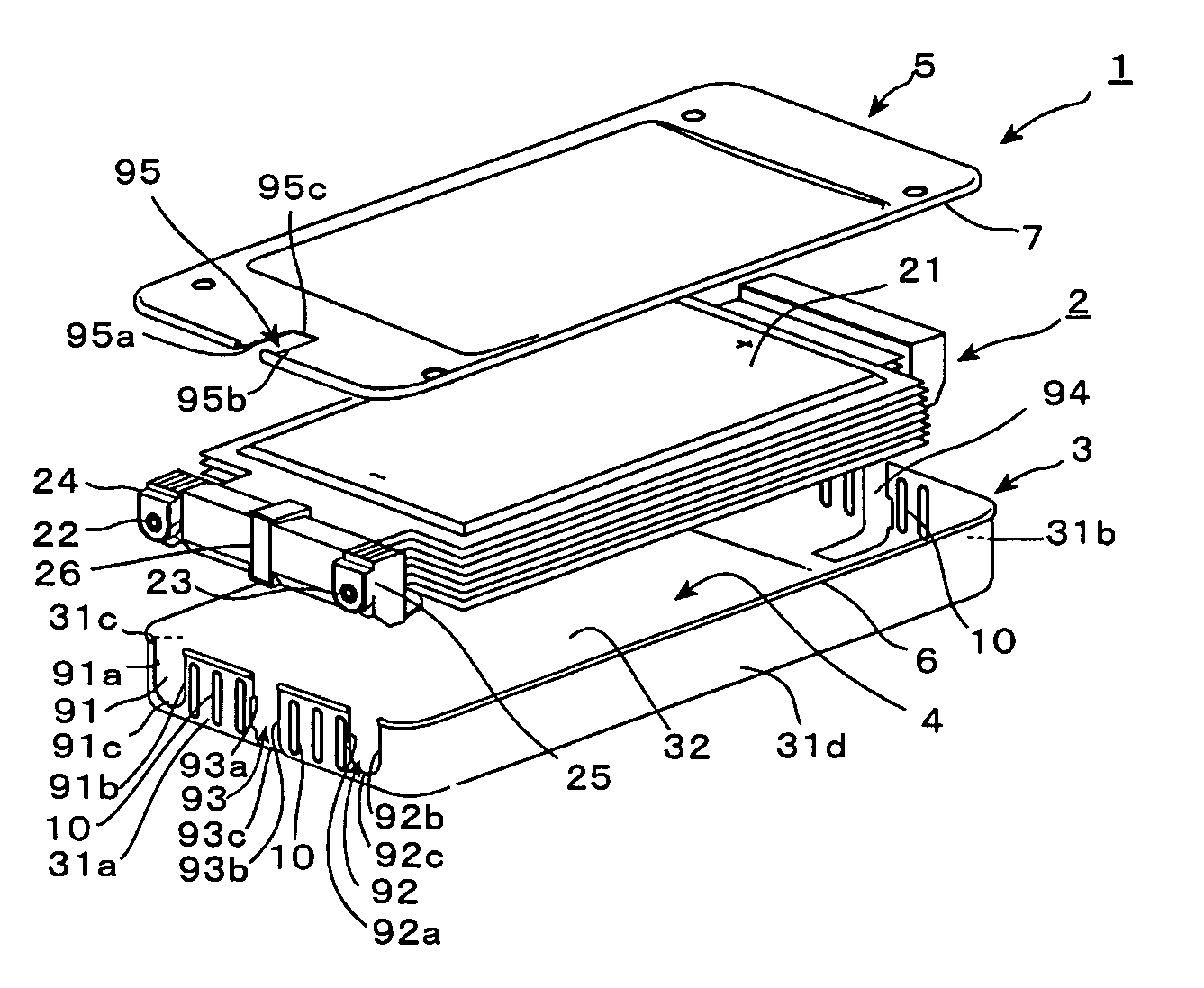 Battery outer case for receiving a flat battery pack joined by seam-rolling