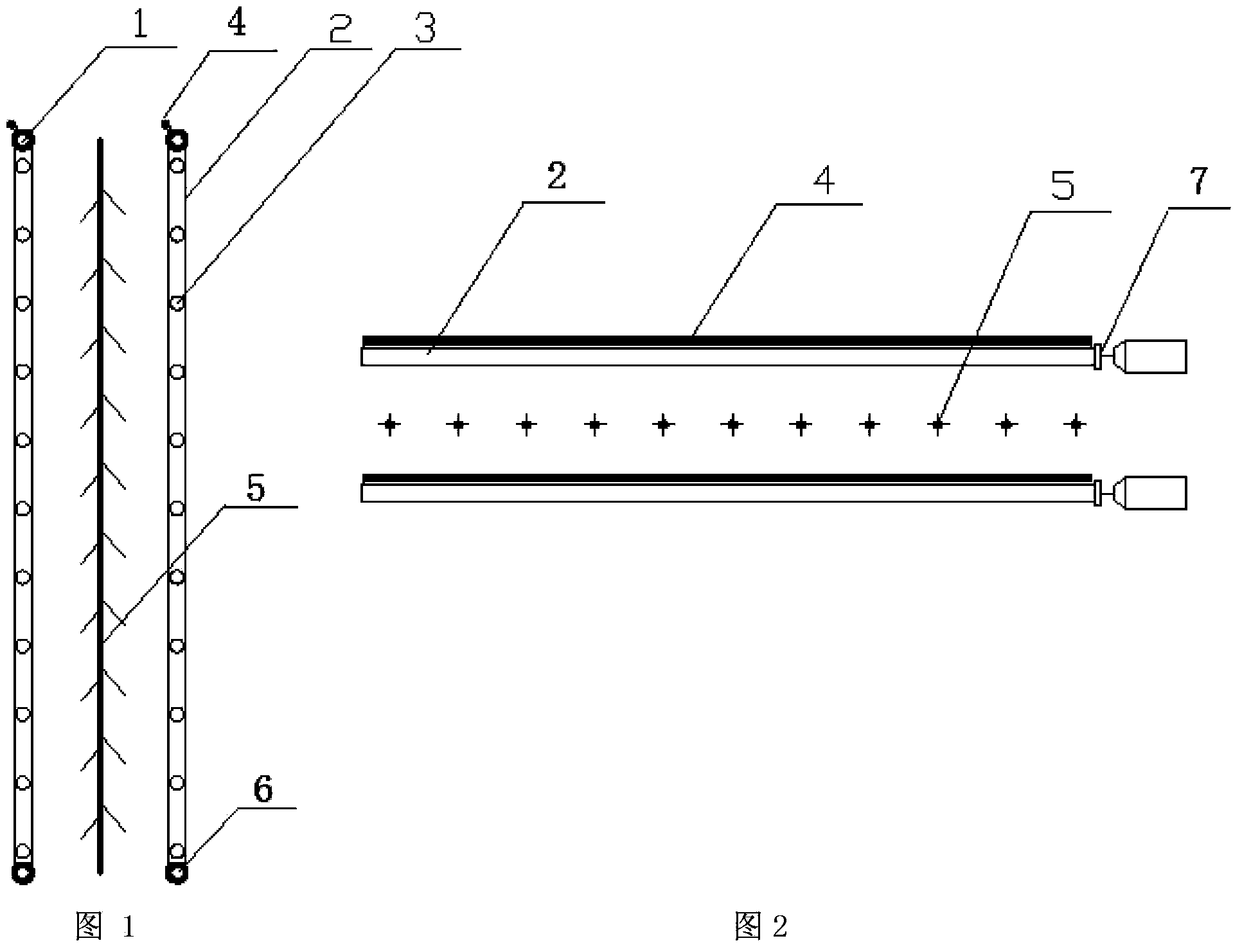 Water internally-distributed type flexible dust collecting electrode device