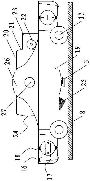 A robot for detecting the surface of the steel plate shell of a ship