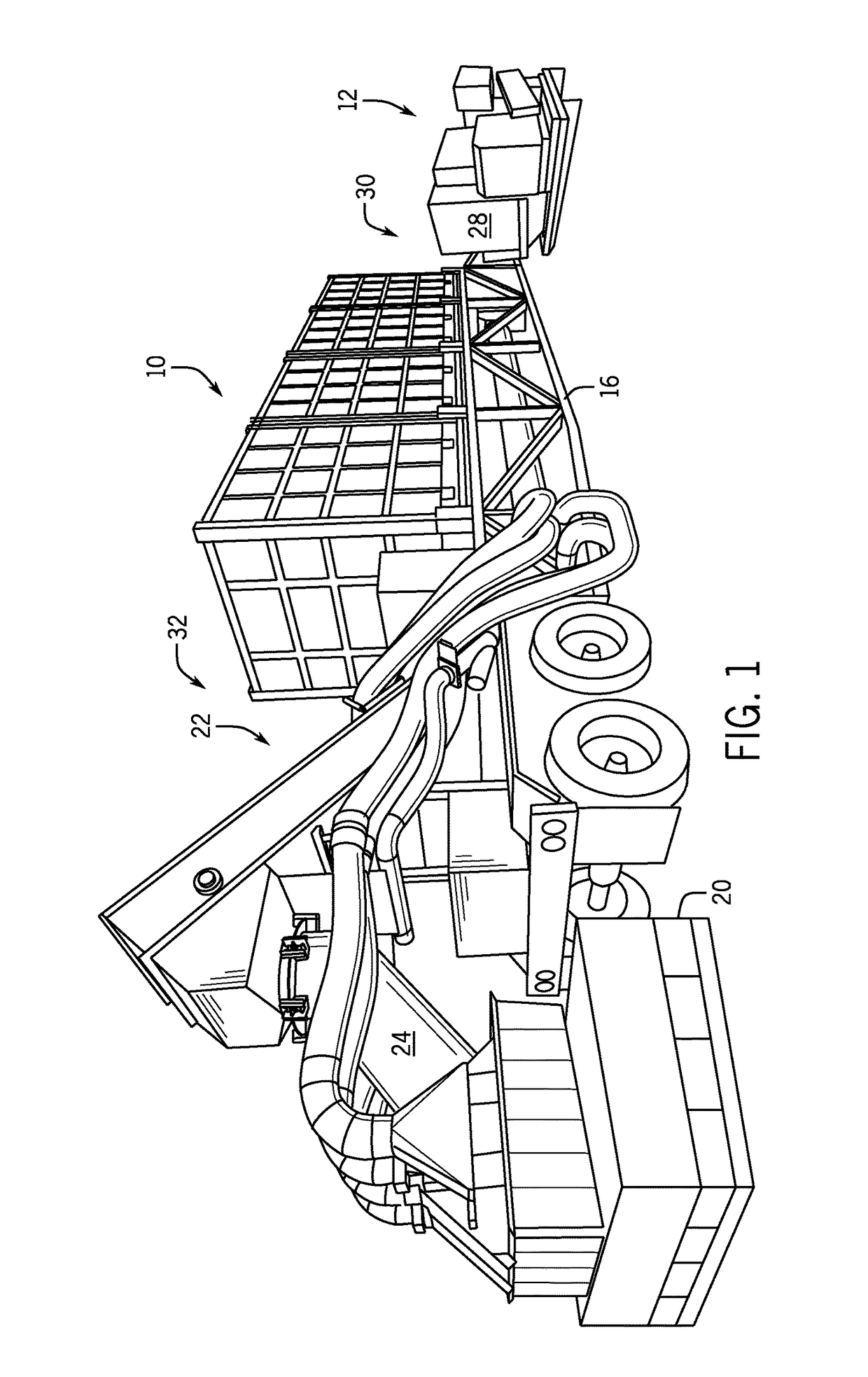 Conveyor with integrated dust collector system