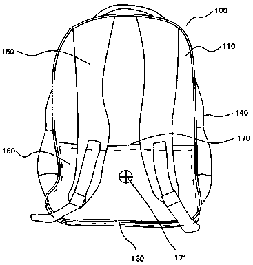 Backpack with air bag cushion