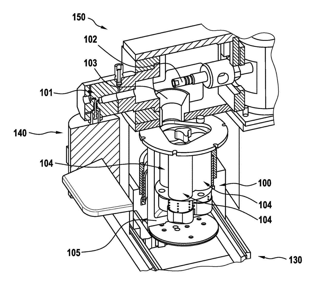 Freezing machine with container for frozen samples