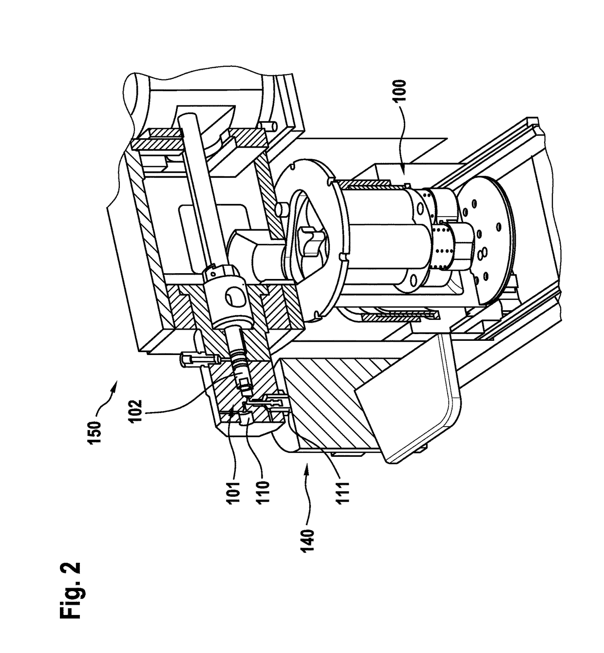 Freezing machine with container for frozen samples